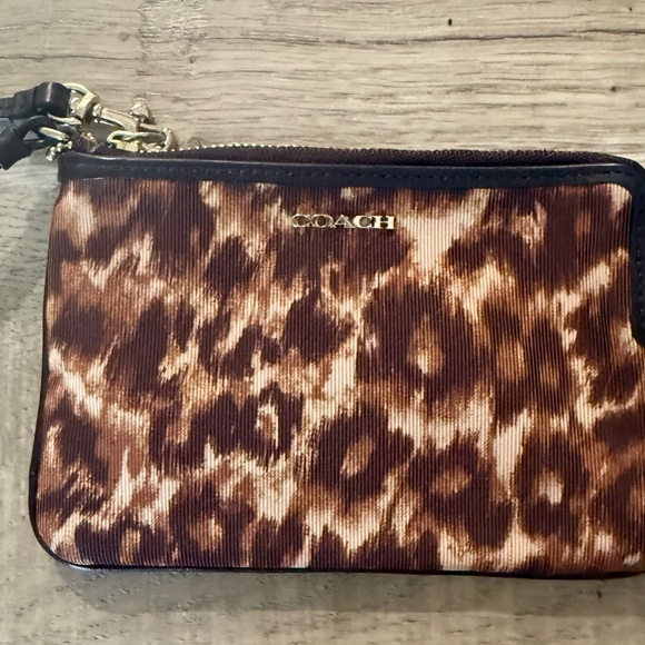 Coach Handbags - Coach Brown Leopard Print Wristlet